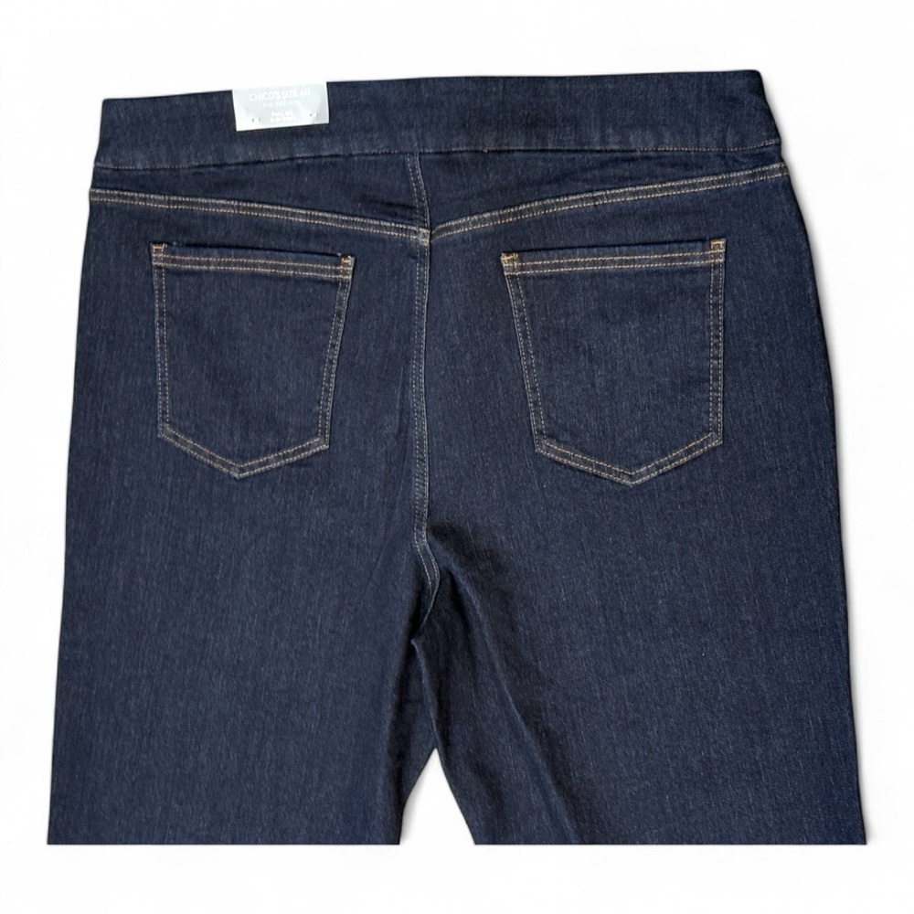 CHICOS Pull-On Boot-Cut Jeans US Size 20R (Chicos Size 4R) NWT  Dark Blue - Picture 4 of 7